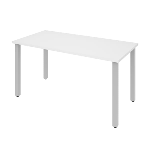 Bestar Universel 60W Table Desk with Square Metal Legs, White 65865-17 - main